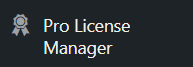 pro license manager menu