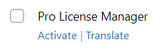 pro license manager plugin list